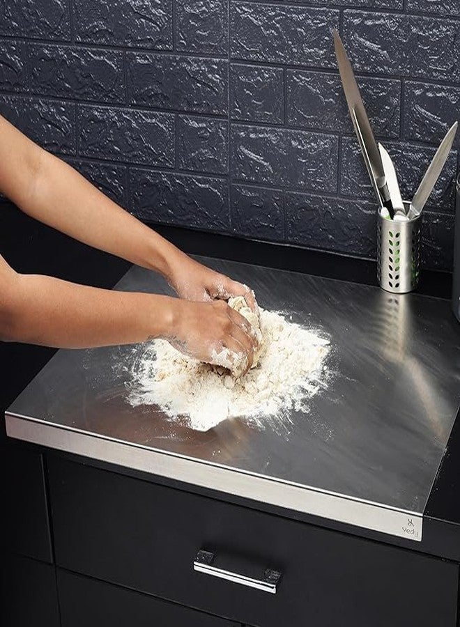 VLSYS Countertop Stainless Steel Chopping Board for Kitchen,Fruit and Vegetable Cutting & Chopping Board (Pack of 1) - Image 2